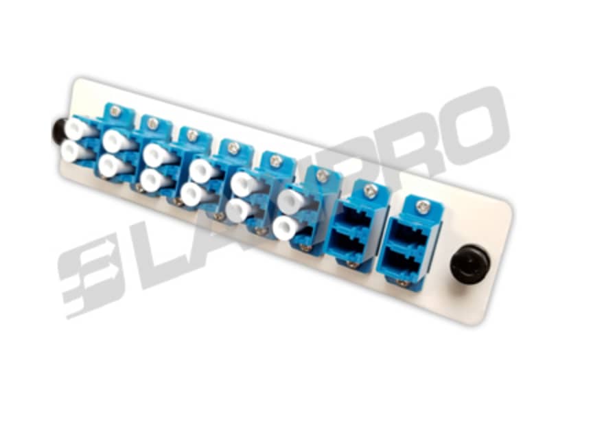 Loaded UniFiber™ Adapter panel Module, with 8 pcs. DUPLEX (16 cores) LC/UPC/SM, Blue color